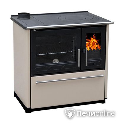 Отопительно-варочная печь Plamen 850 Glas крем труба слева в Бердске