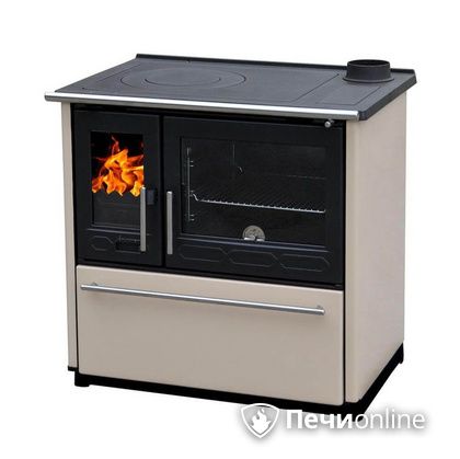 Отопительно-варочная печь Plamen 850 Glas крем труба справа в Бердске