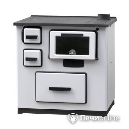 Отопительно-варочная печь Plamen Slavonac белая труба справа в Бердске