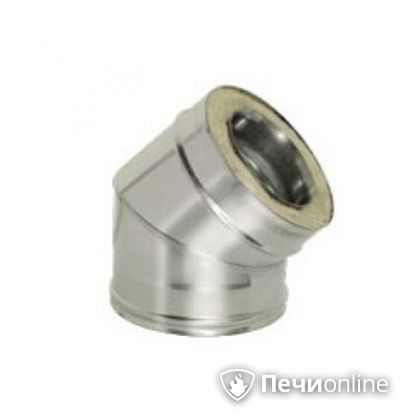 Дымоход Дымок Колено 45° с изоляцией 0,8 мм. OTFR45 150/230 в Бердске
