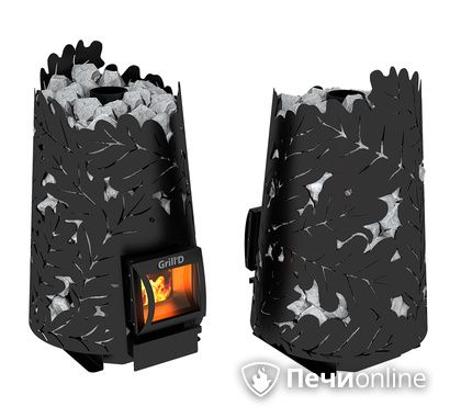 Дровяная печь-каменка GrillD Dubravo 180 short black в Бердске