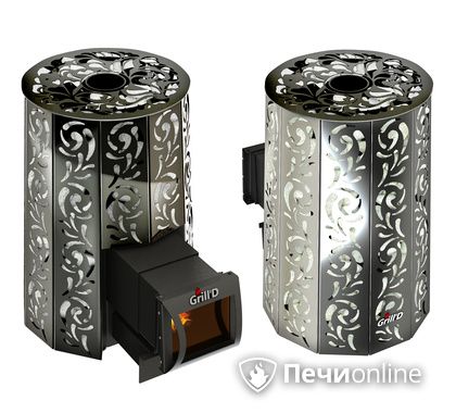Дровяная печь-каменка GrillD Violet long Жадеит 80 в Бердске