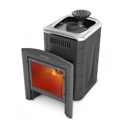 Дровяная банная печь TMF Гейзер Мини 2016 Inox Витра ЗК ТО антрацит в Бердске