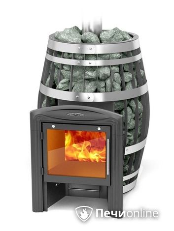 Дровяная банная печь TMF Саяны XXL 2015 Inox Витра с закрытой каменкой и теплообменником в Бердске