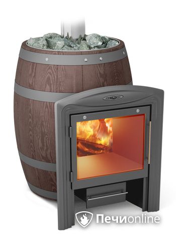 Дровяная банная печь TMF Вариата Inox Витра Баррель палисандр в Бердске