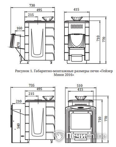 Дровяная банная печь TMF Гейзер Мини 2016 Carbon ДН КТК ЗК антрацит в Бердске