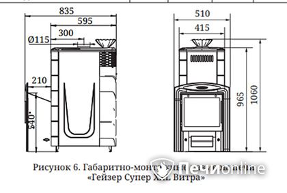 Дровяная печь-каменка TMF Гейзер Супер XXL Inox ДА ЗК терракота в Бердске