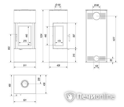 Печь-камин Kratki THOR/VIEW в Бердске