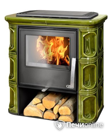 Печь-камин ABX Florencie, зеленая в Бердске