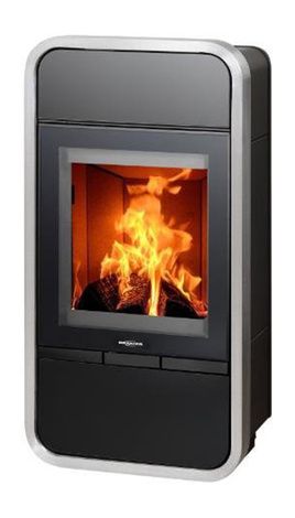 Печь-камин ABX Smart (Trim), черная, нержавеющая сталь в Бердске