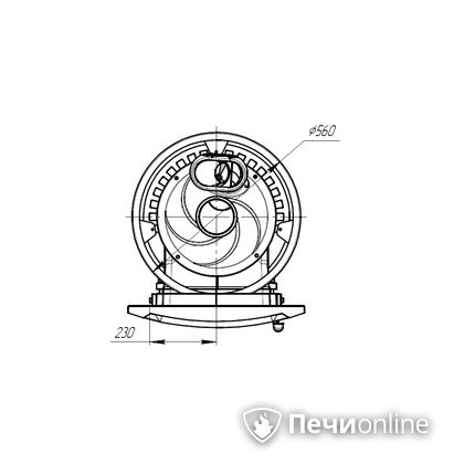 Дровяная печь-каменка Прометалл Атмосфера L короткий топливный канал сетка в Бердске
