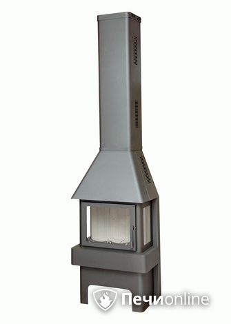 Печь-камин Бавария (Экокамин) 3 Стекла 12 кВт серая/черная в Бердске