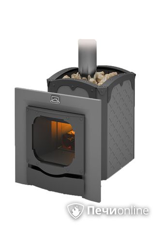 Дровяная банная печь Теплодар Былина-12 Ч Панорама (1.1) в Бердске