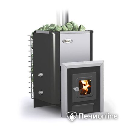 Дровяная банная печь Ермак -Элит 16-С стекло нержавеющая сталь в Бердске