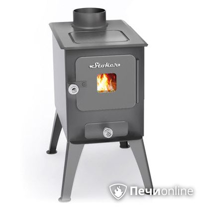 Печь-буржуйка Ермак садовая со стальной плитой со стеклом в Бердске