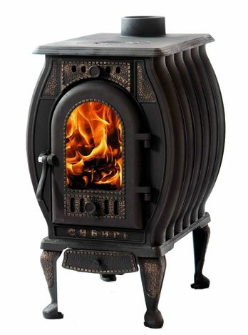 Отопительно-варочная печь Сибирь  чугунная "Сибирь-8" со стеклом в Бердске