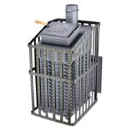 Дровяная банная печь Гефест ЗК Ураган-18 (М) дверца со стеклом сетка-каменка