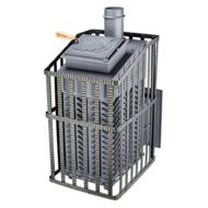 Дровяная банная печь Гефест ЗК Ураган-45 (М) дверца со стеклом сетка-каменка