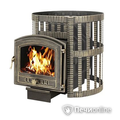 Дровяная банная печь Везувий Легенда Ковка 22 (224) чугун в Бердске