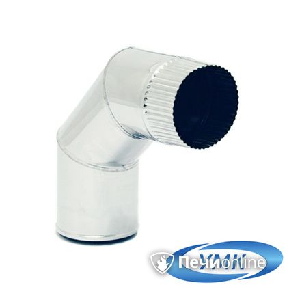 Дымоход УМК Отвод 90° D100 0.5мм нержавейка в Бердске