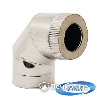 Дымоход УМК Сэндвич-отвод 90° D150х210 Н+Оц 0.5мм 0.5мм по воде в Бердске