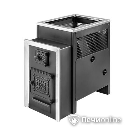 Дровяная банная печь Радуга ПБ-22 с теплообменником 6 мм прочистная дверца усиленная каменка в Бердске