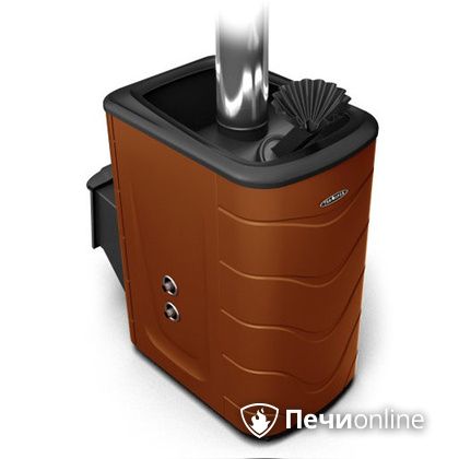 Дровяная банная печь TMF Гейзер 2014 Inox с теплообменником терракота в Бердске
