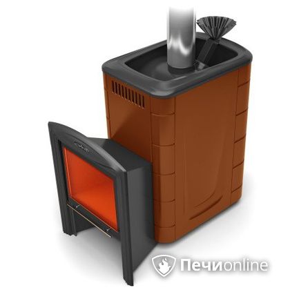 Дровяная банная печь TMF Гейзер 2014 Carbon Витра терракота в Бердске