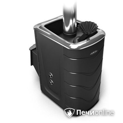 Дровяная банная печь TMF Гейзер 2014 Carbon с теплообменником дверь из нержавейки антрацит в Бердске