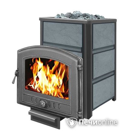 Дровяная банная печь Везувий Легенда 16 (224) в талькохлорите чугун в Бердске