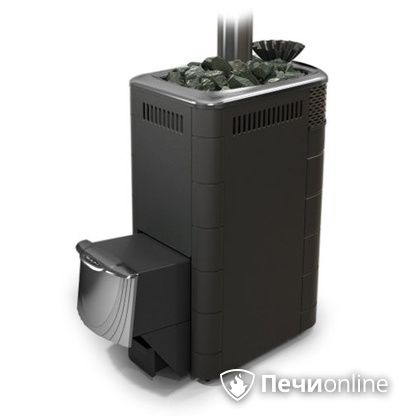 Дровяная банная печь TMF Гейзер XXL 2017 Inox дверь из нержавейки закрытая каменка антрацит в Бердске
