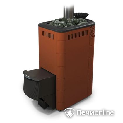 Дровяная банная печь TMF Гейзер XXL 2017 Inox дверь антрацит закрытая каменка терракота в Бердске