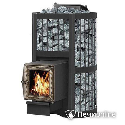 Дровяная банная печь Везувий Ураган Стандарт 22 (ДТ-4С) с закрытой каменкой чугун в Бердске