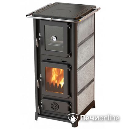 Отопительно-варочная печь MBS Olympia Stone с духовым шкафом талькохлорит в Бердске