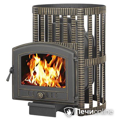 Дровяная банная печь Везувий Легенда Ковка 28 (224) чугун в Бердске