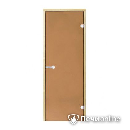 Дверь для бани Harvia Стеклянная дверь для сауны 8/19 коробка сосна бронза  D81901M в Бердске